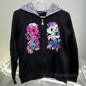 Super Rare Tokidoki 10 Year 2015 Mermicorno Buds Black Womens Small Hoodie New